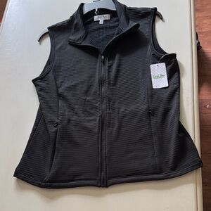 Coral Bay Golf sport or Travel vest.  Women's Black Zip-Up w Pockets. M